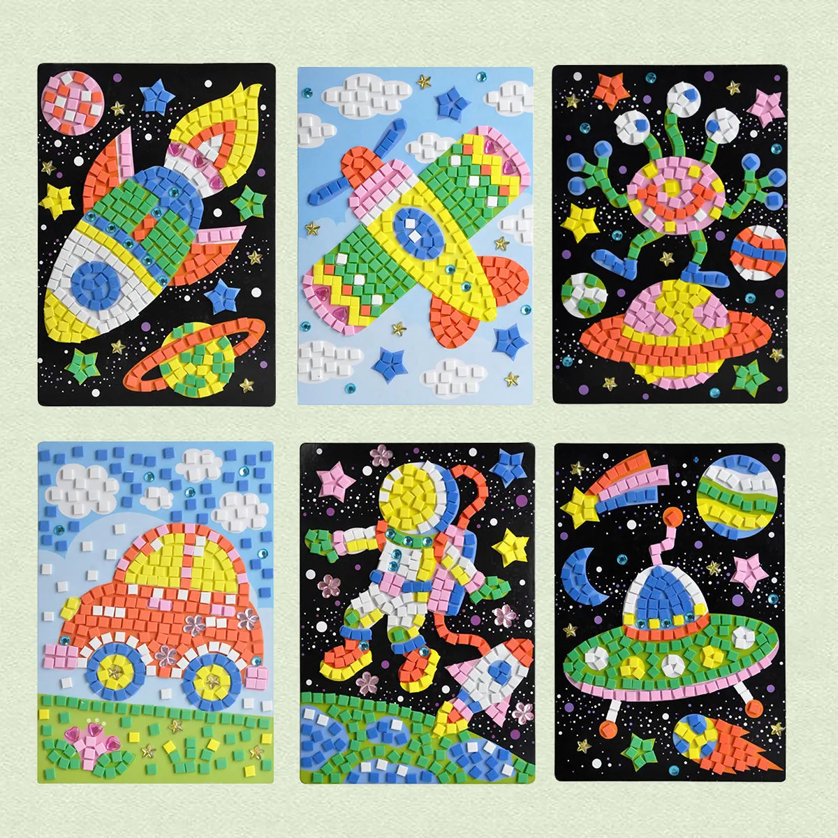 6 Pcs Classroom Stickers Creative Mosaics Children Craft Materials for Kids Astronaut Jigsaw
6 Pcs Classroom Stickers Creative Mosaics Children Craft Materials for Kids Astronaut Jigsaw