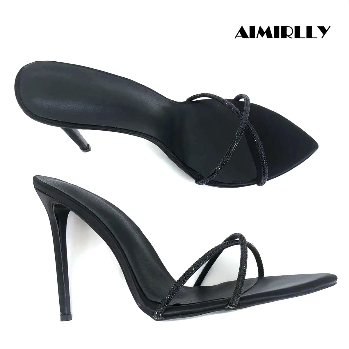 Women’s Black Pointed Toe High Heel Mule Sandals, Slip-On Stiletto Cross Strap Party Shoes
Women’s Black Pointed Toe High Heel Mule Sandals, Slip-On Stiletto Cross Strap Party Shoes