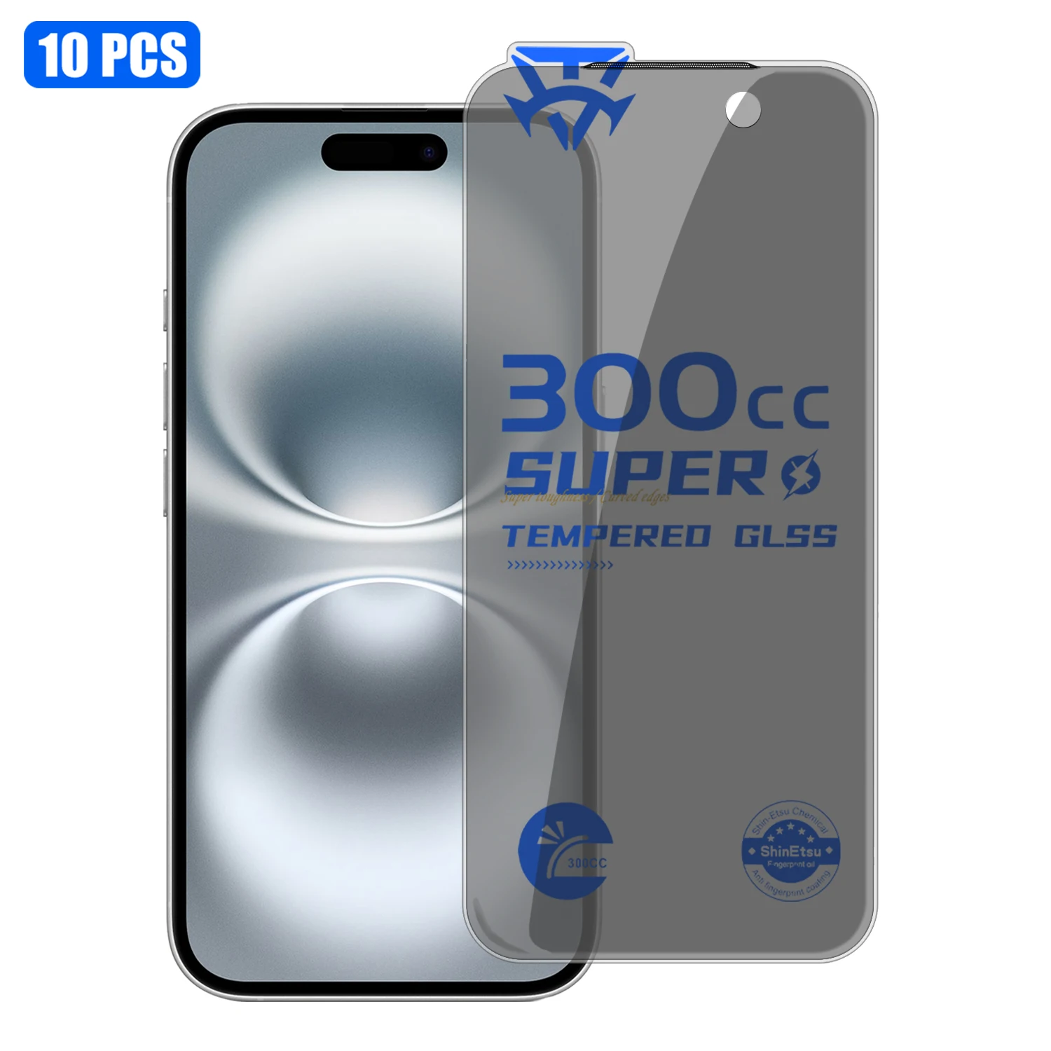 For iPhone 16 10Pcs Tempered Glass Film 300CC Edgeless Anti-static Anti-spy Full Screen Protector - Black
For iPhone 16 10Pcs Tempered Glass Film 300CC Edgeless Anti-static Anti-spy Full Screen Protector - Black