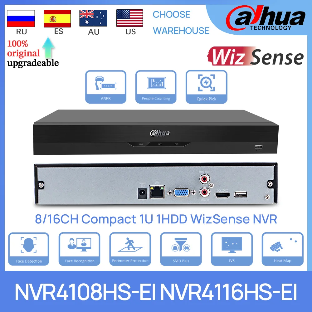 Dahua NVR4108HS-EI NVR4116HS-EI 8CH/16CH Compact 1U 1HDD WizSense AI Network Video Recorder Face Recognition SMD Plus For IPC
Dahua NVR4108HS-EI NVR4116HS-EI 8CH/16CH Compact 1U 1HDD WizSense AI Network Video Recorder Face Recognition SMD Plus For IPC