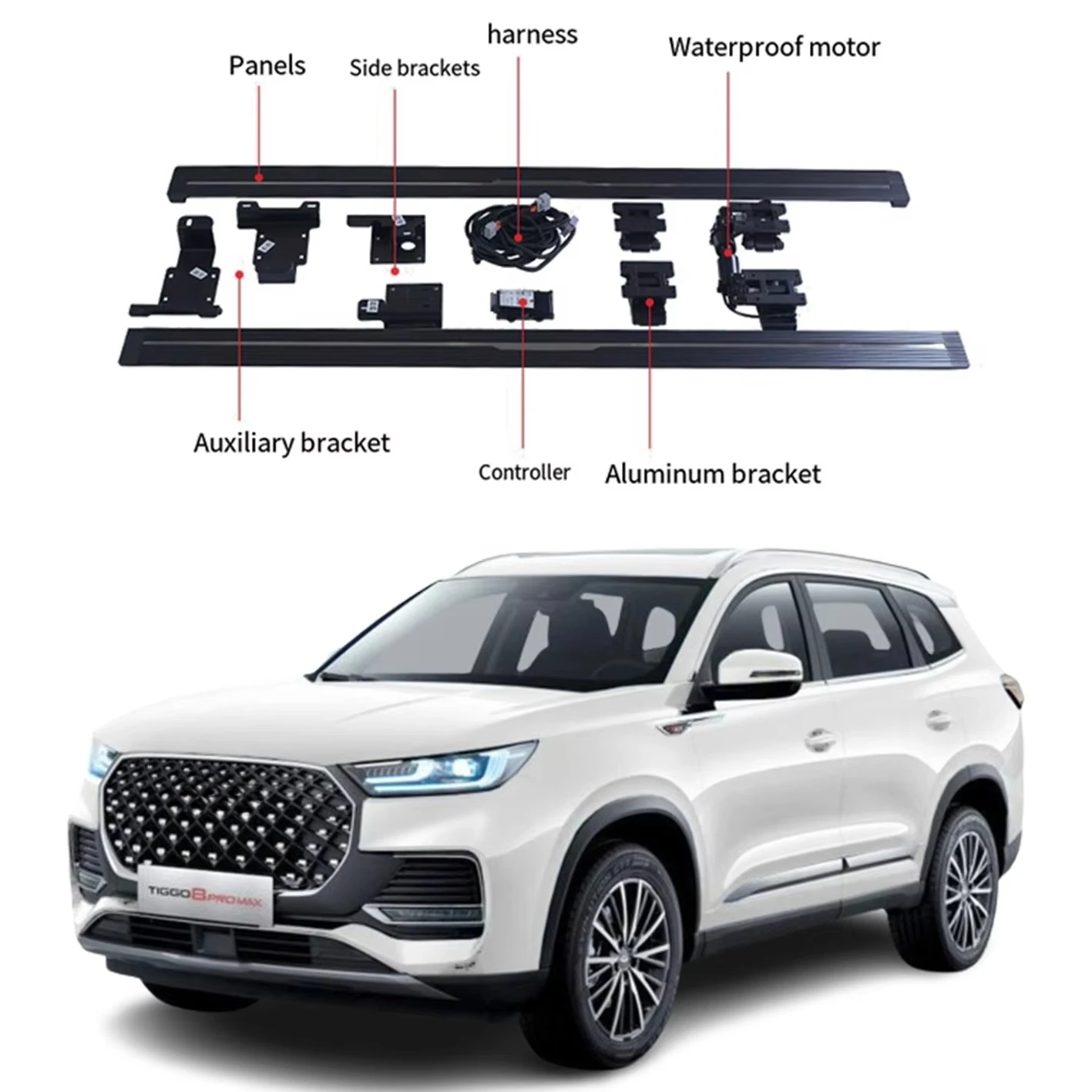Newest Model Electric Side Steps Automatic Foot Step Running Board Aluminum for 18-23 Chery Tiggo 8/PRO
Newest Model Electric Side Steps Automatic Foot Step Running Board Aluminum for 18-23 Chery Tiggo 8/PRO