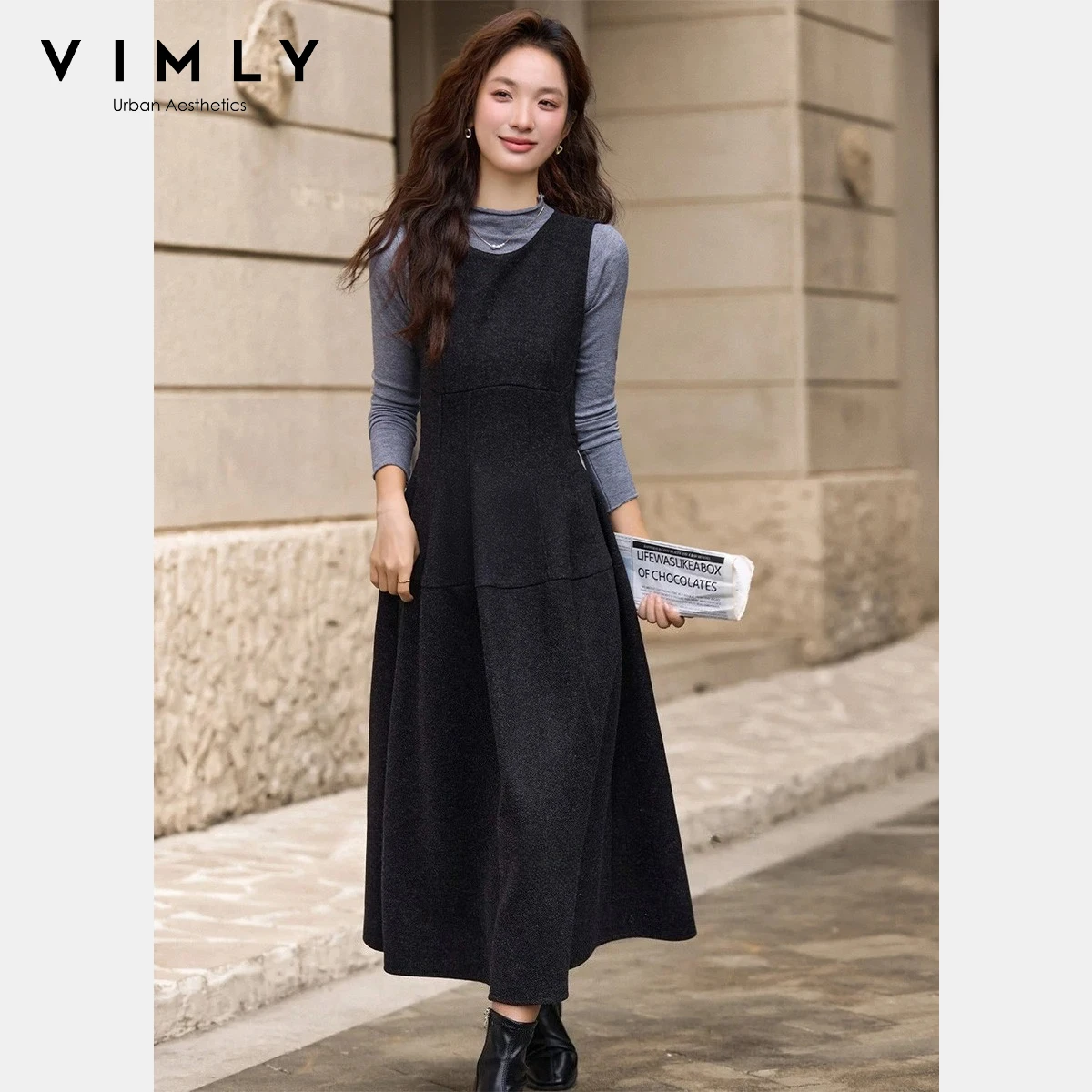 VIMLY Elegant Women's Dress 2 Pieces Set 2025 Winter Half High Collar Top Sleeveless Vest Long Dresses New Women Suit Set 30563
VIMLY Elegant Women's Dress 2 Pieces Set 2025 Winter Half High Collar Top Sleeveless Vest Long Dresses New Women Suit Set 30563