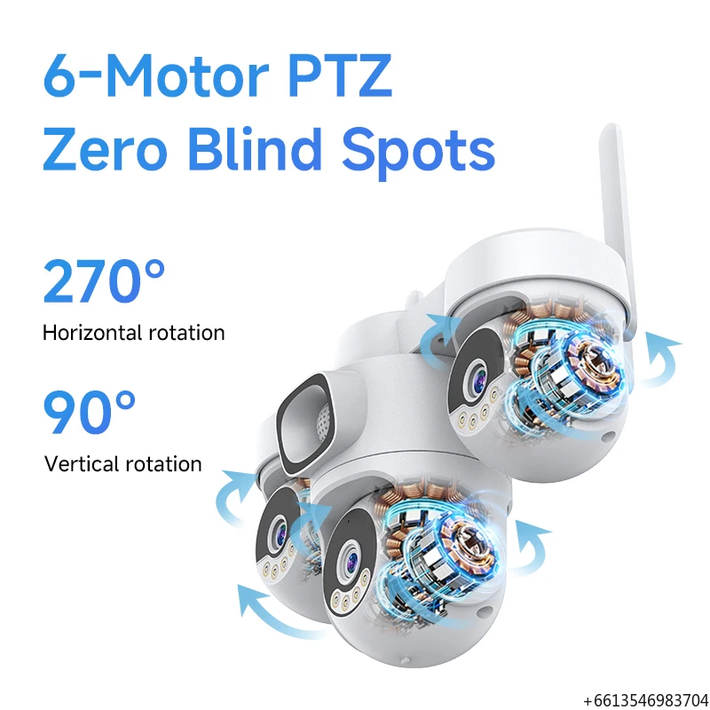 OEM Factory Direct Sale AG623SR 4G Solar PTZ Camera 9MP Triple Lens 12000mAh 6 Motors for Outdoor Area Surveillance Monitor
OEM Factory Direct Sale AG623SR 4G Solar PTZ Camera 9MP Triple Lens 12000mAh 6 Motors for Outdoor Area Surveillance Monitor