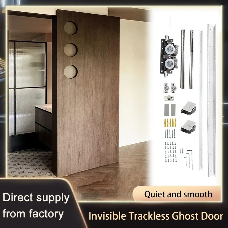 Ghost Door Hardware Invisible Track Sliding System Bottom Rail Free Soft Closing For Wood Doors Bathroom Hanging Roller
Ghost Door Hardware Invisible Track Sliding System Bottom Rail Free Soft Closing For Wood Doors Bathroom Hanging Roller