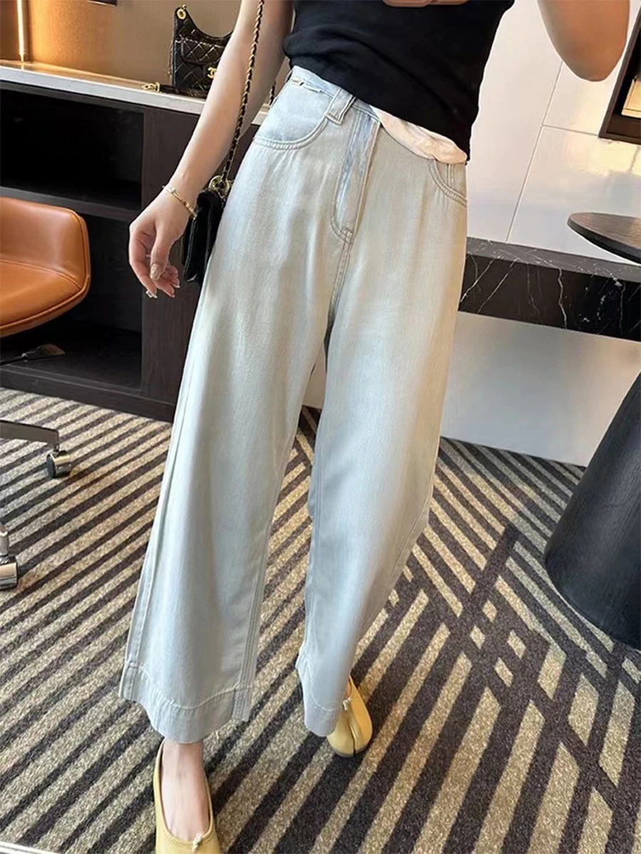 Летние тонкие мягкие женские джинсы из натуральной лиоцелловой ткани, мешковатые широкие джинсовые брюки, уличная одежда, свободная повседневная женская одежда Wh25
Летние тонкие мягкие женские джинсы из натуральной лиоцелловой ткани, мешковатые широкие джинсовые брюки, уличная одежда, свободная повседневная женская одежда Wh25