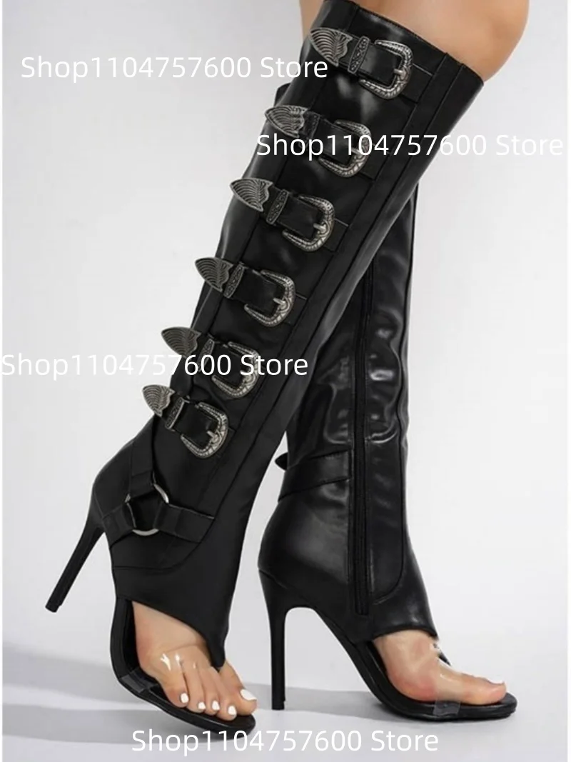 Женские черные сандалии с откидным носком, круглый носок, туфли на шпильке, украшенные металлом, боковая молния, женские сабо до колена большого размера в стиле панк, ретро
Женские черные сандалии с откидным носком, круглый носок, туфли на шпильке, украшенные металлом, боковая молния, женские сабо до колена большого размера в стиле панк, ретро