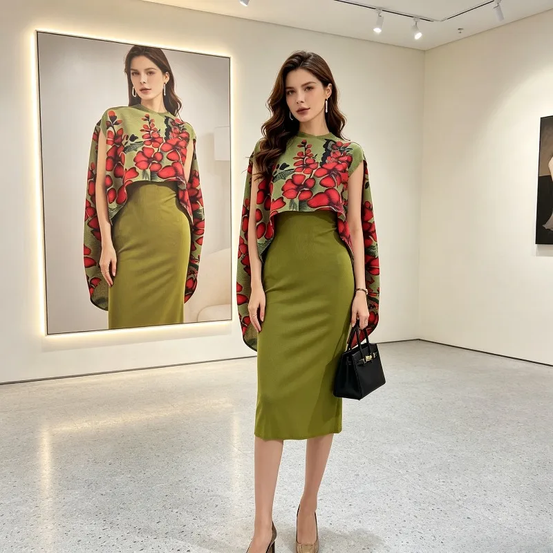 Miyake Pleated Fashionable Elegant Set for Women New Spring and Autumn Style Inner Dress Printed Shawl and Jacket Two-Piece Set
Miyake Pleated Fashionable Elegant Set for Women New Spring and Autumn Style Inner Dress Printed Shawl and Jacket Two-Piece Set