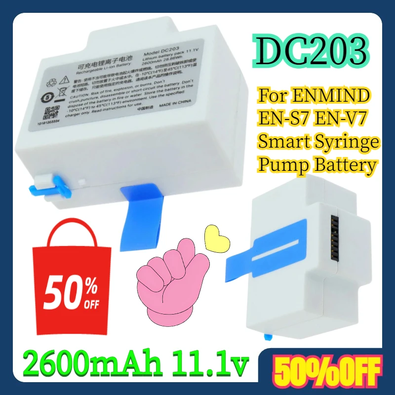 2600mAh 11.1v Battery For ENMIND EN-S7 EN-V7 Smart Syringe Pump Battery DC203
2600mAh 11.1v Battery For ENMIND EN-S7 EN-V7 Smart Syringe Pump Battery DC203