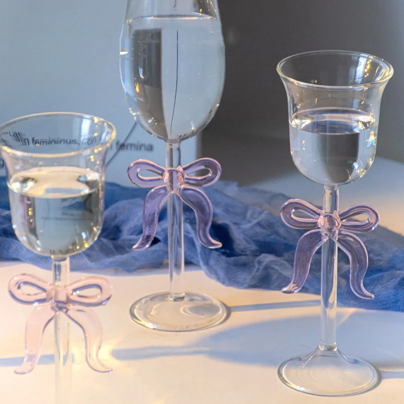 Elegant Pink Bowknot Red Wine Glass Goblet Champagne Flute Creative Transparent High Borosilicate Glass Wine Cup
Elegant Pink Bowknot Red Wine Glass Goblet Champagne Flute Creative Transparent High Borosilicate Glass Wine Cup