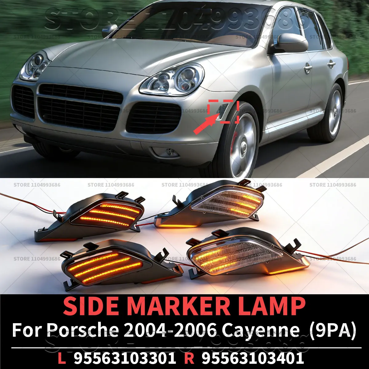 Боковой габаритный фонарь для Porsche Cayenne S Turbo S (9PA 955) 2002, 2004, 2006 годов выпуска, OEM 95563103301, 95563103401, 95563103300, 95563103400
Боковой габаритный фонарь для Porsche Cayenne S Turbo S (9PA 955) 2002, 2004, 2006 годов выпуска, OEM 95563103301, 95563103401, 95563103300, 95563103400