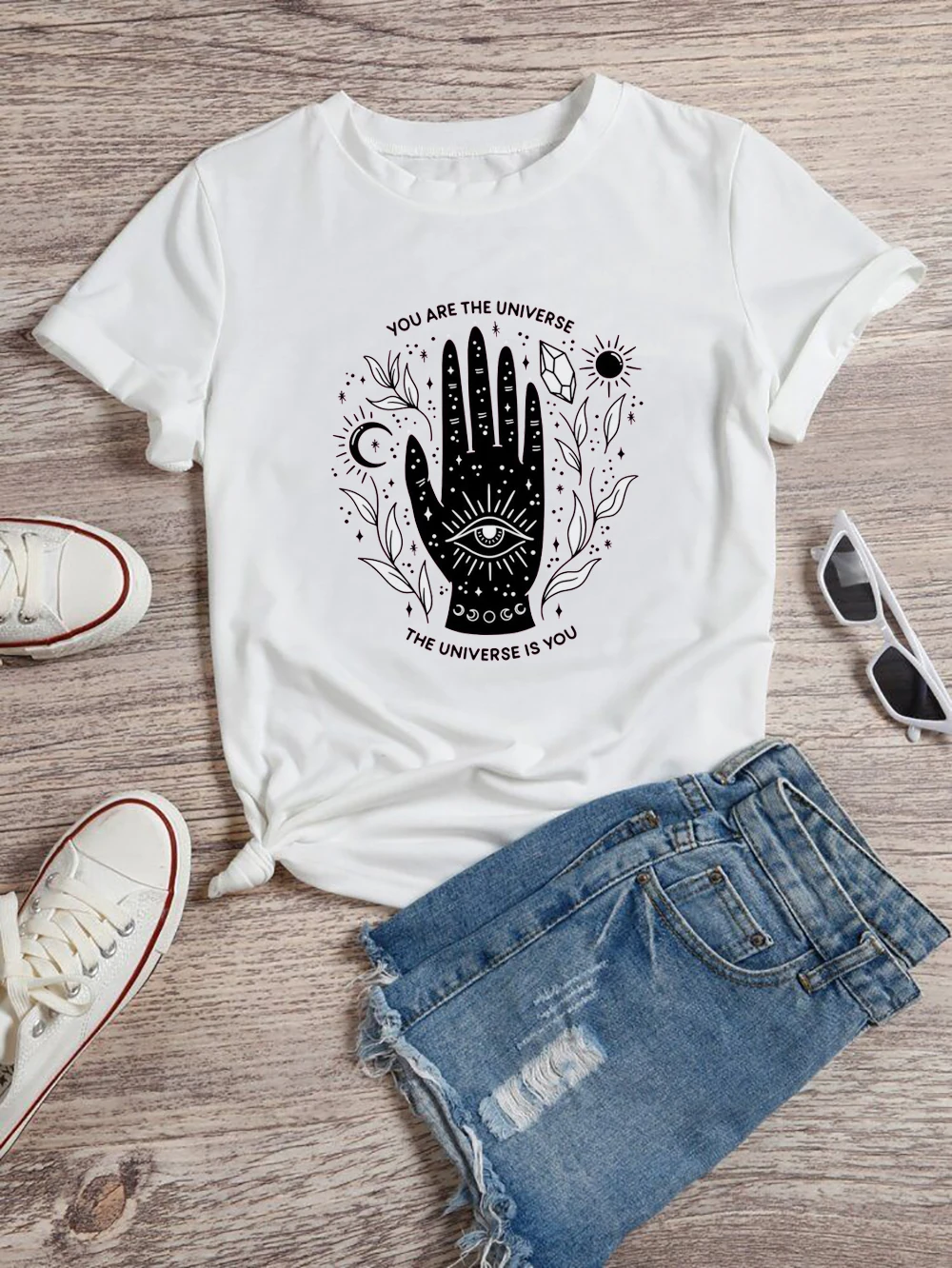 You Are The Universe Graphic Tee 100% Cotton Sun Moon Punk Gothic Oversized Summer Top Women T-Shirt Short Sleeves
You Are The Universe Graphic Tee 100% Cotton Sun Moon Punk Gothic Oversized Summer Top Women T-Shirt Short Sleeves