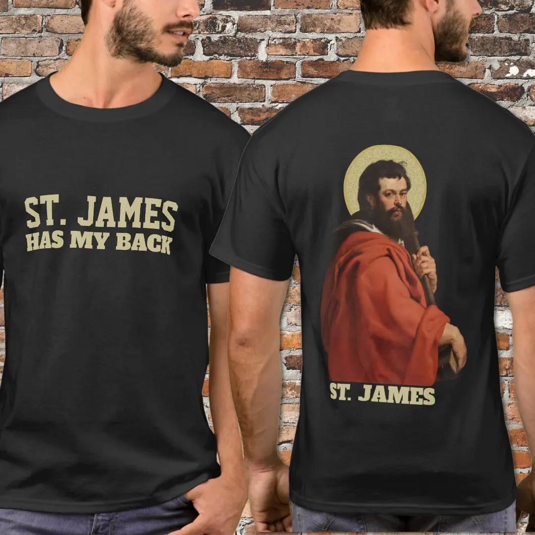 Religious St. James Apostle Catholic T-Shirt 100% Cotton O-Neck Short Sleeve Summer Casual Mens T-shirt Size S-3XL
Religious St. James Apostle Catholic T-Shirt 100% Cotton O-Neck Short Sleeve Summer Casual Mens T-shirt Size S-3XL
