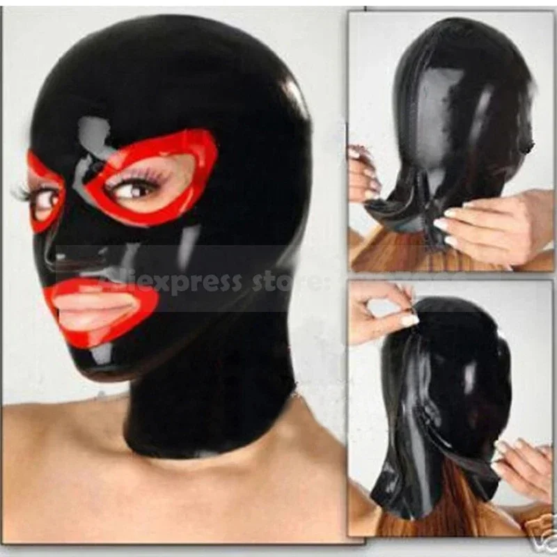 Latex Mask Black with Red Trim Rubber Hood with Zipper for Bodysuit Halloween Cosplay Costume Clubwear Fetish Catsuit
Latex Mask Black with Red Trim Rubber Hood with Zipper for Bodysuit Halloween Cosplay Costume Clubwear Fetish Catsuit