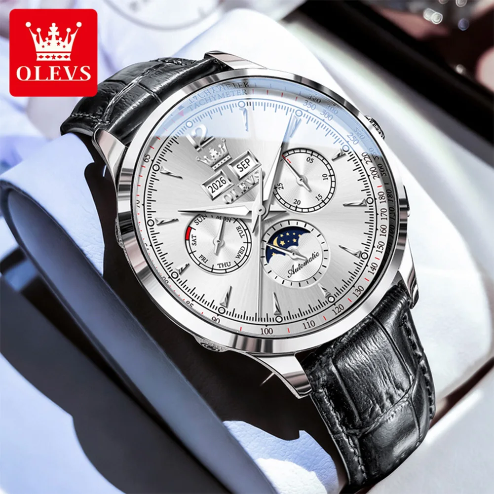 OLEVS Premium Automatic Watches For Male Mechanical Business Leather Strap Wristwatch nens Multi-functional Luxury Highend Clock
OLEVS Premium Automatic Watches For Male Mechanical Business Leather Strap Wristwatch nens Multi-functional Luxury Highend Clock