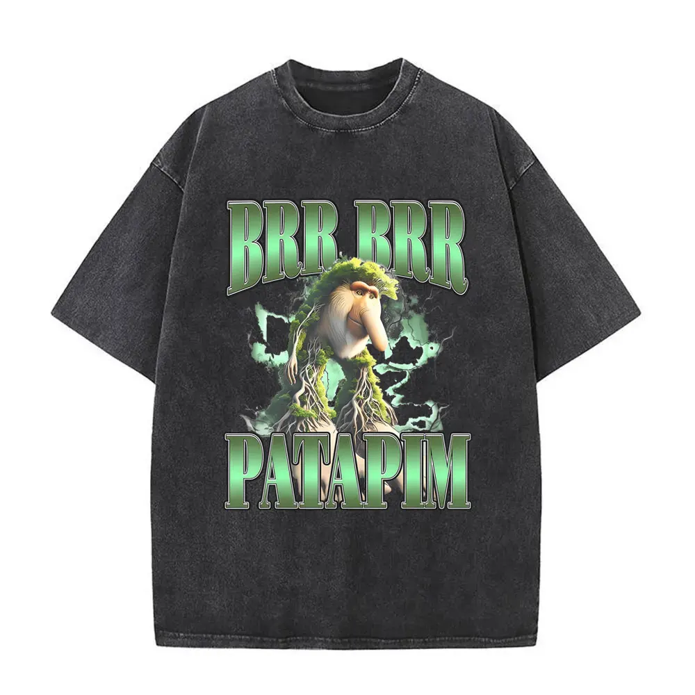 Italian Brainrot Brr Brr Patapim Cartoon Funny Meme Washed Vintage T-shirts Men Women Casual Tshirt Male Fashion Oversized Tees
Italian Brainrot Brr Brr Patapim Cartoon Funny Meme Washed Vintage T-shirts Men Women Casual Tshirt Male Fashion Oversized Tees