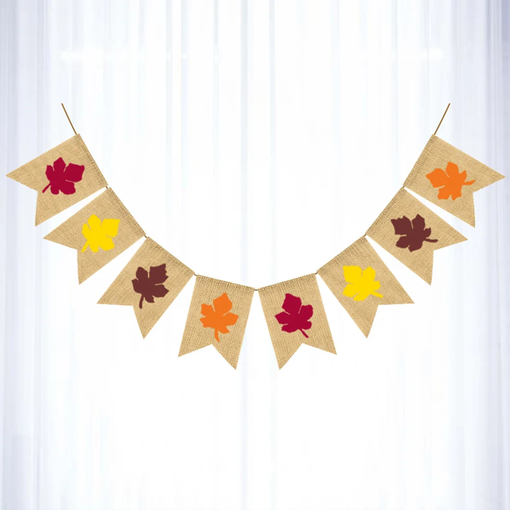 Creative Linen Thanksgiving Banner with Maple Leaf Print Swallowtail Shape Party Decor for Photo Prop and Home Festival Use
Creative Linen Thanksgiving Banner with Maple Leaf Print Swallowtail Shape Party Decor for Photo Prop and Home Festival Use