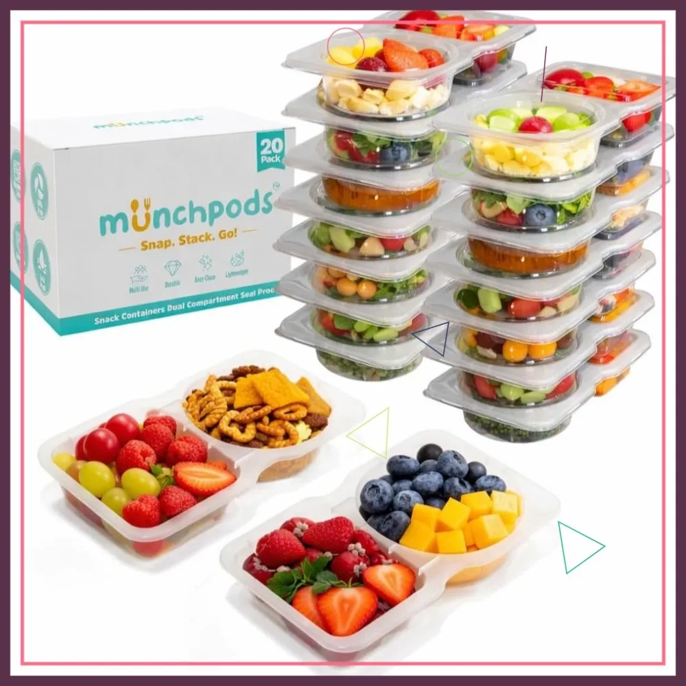 20 Pack Reusable Snack Containers with Lids, 2-Compartment Bento Boxes for Kids & Adults, Portion Control Meal Prep
20 Pack Reusable Snack Containers with Lids, 2-Compartment Bento Boxes for Kids & Adults, Portion Control Meal Prep