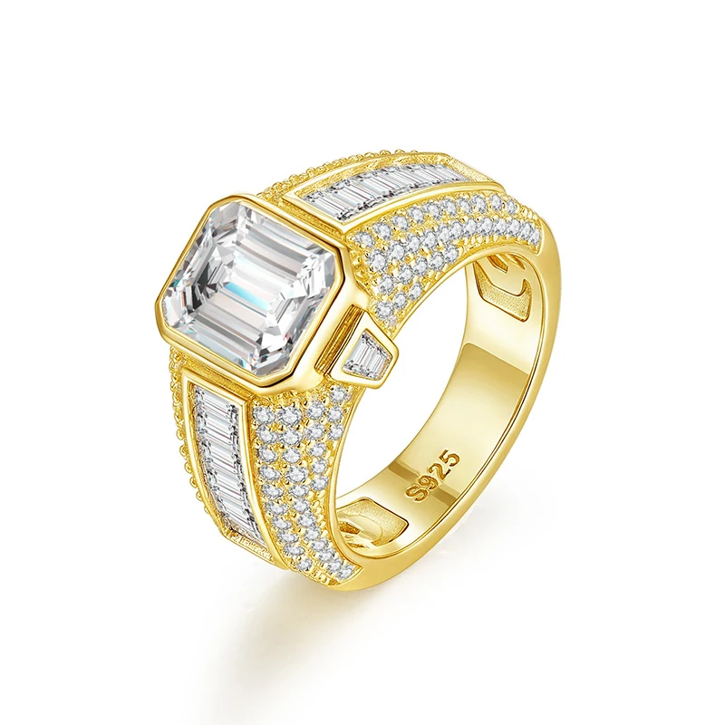 Luxury 4 CT Moissanite 18k Gold Plated Wedding Ring For Man 925 Sterling Silver Diamond Party Rings Jewelry Gift Customizable
Luxury 4 CT Moissanite 18k Gold Plated Wedding Ring For Man 925 Sterling Silver Diamond Party Rings Jewelry Gift Customizable