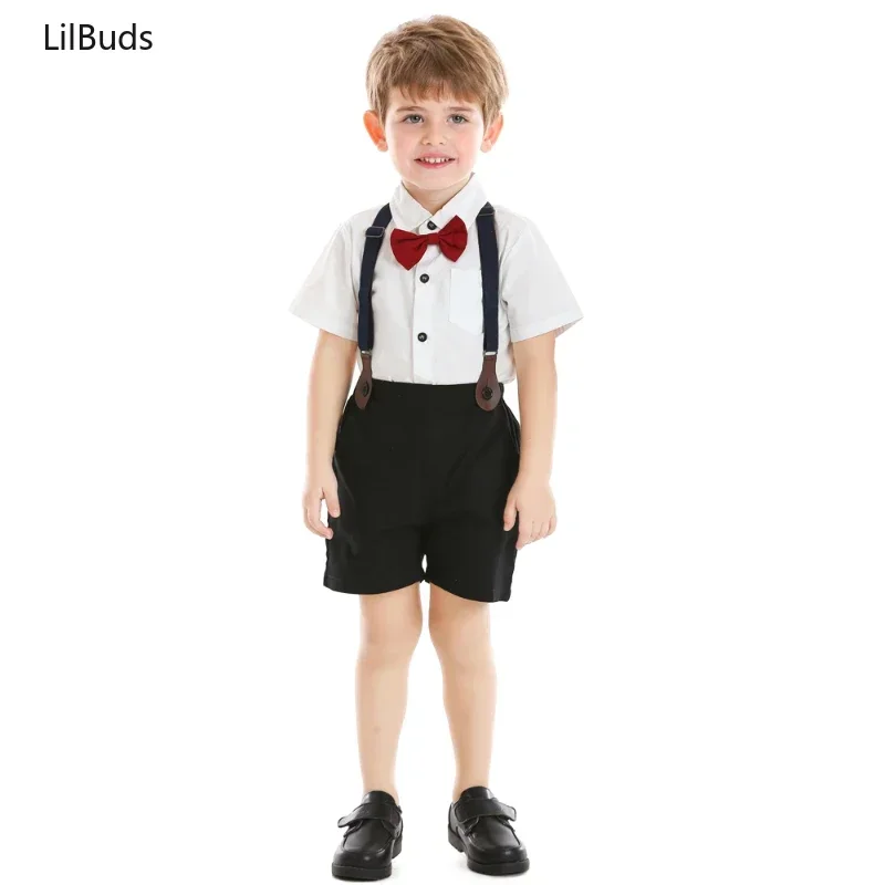 2024 Kids Cotton Clothes Sets Little Boys Wedding Party Clothing Suits Gentleman Formal Suits Bow Tie Short Sleeve Tops Pants
2024 Kids Cotton Clothes Sets Little Boys Wedding Party Clothing Suits Gentleman Formal Suits Bow Tie Short Sleeve Tops Pants