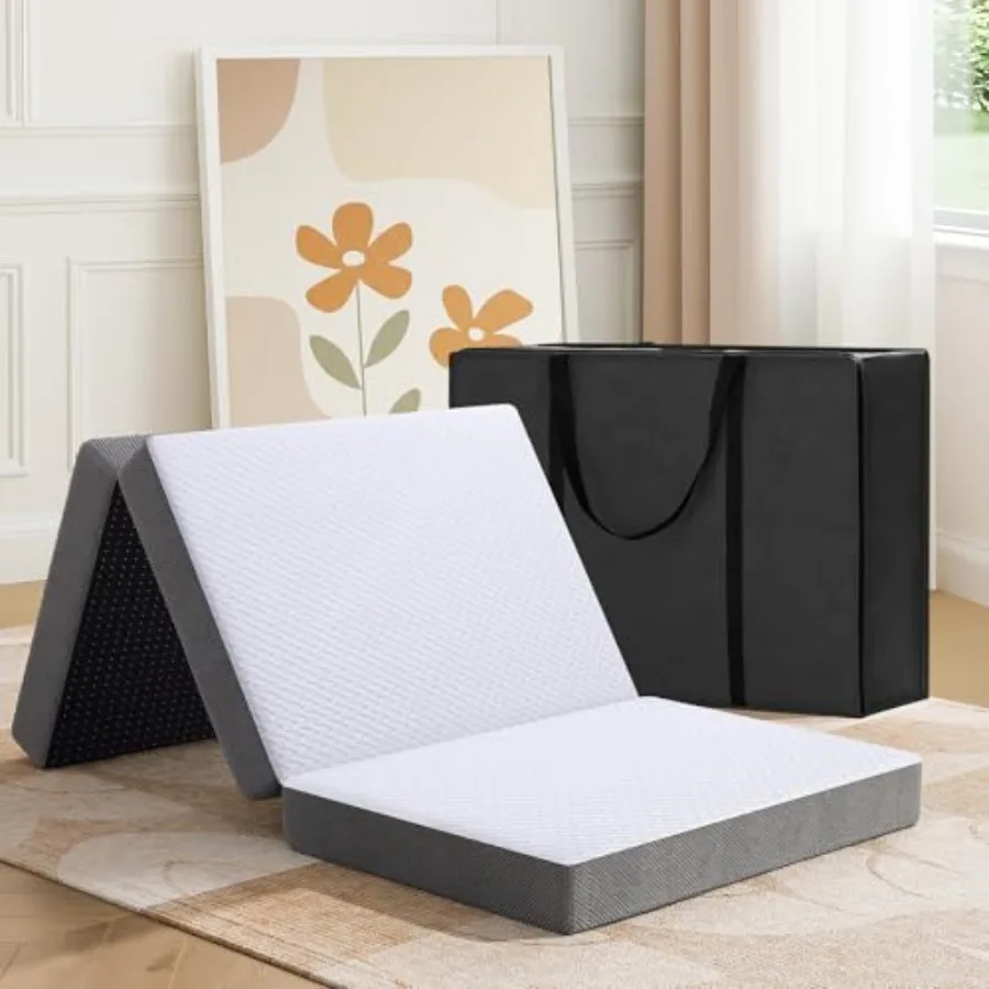 Trifold Mattress 4 ch Memory Foam Foldable Mattress with Washable Cover Tri-Foldg Floor Bed for Campg
Trifold Mattress 4 ch Memory Foam Foldable Mattress with Washable Cover Tri-Foldg Floor Bed for Campg
