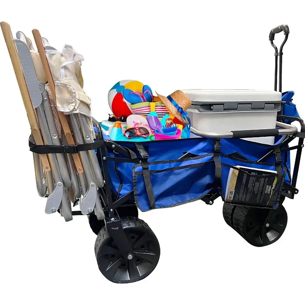 Sturdy Collapsible Cart with Large Sand Wheels and Beach Chair Holder - Ideal for Beach, Camping, and Fishing, Solid Blue
Sturdy Collapsible Cart with Large Sand Wheels and Beach Chair Holder - Ideal for Beach, Camping, and Fishing, Solid Blue