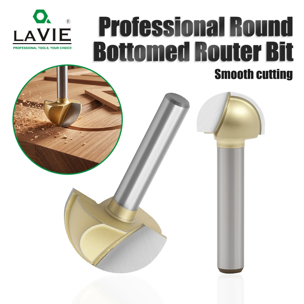 LAVIE 1/4" Shank Round Nose Router Bit, 6.35mm-12.7mm For Edge Routing, Grooving, And Decorative Wood Carving H0704206GD
LAVIE 1/4" Shank Round Nose Router Bit, 6.35mm-12.7mm For Edge Routing, Grooving, And Decorative Wood Carving H0704206GD