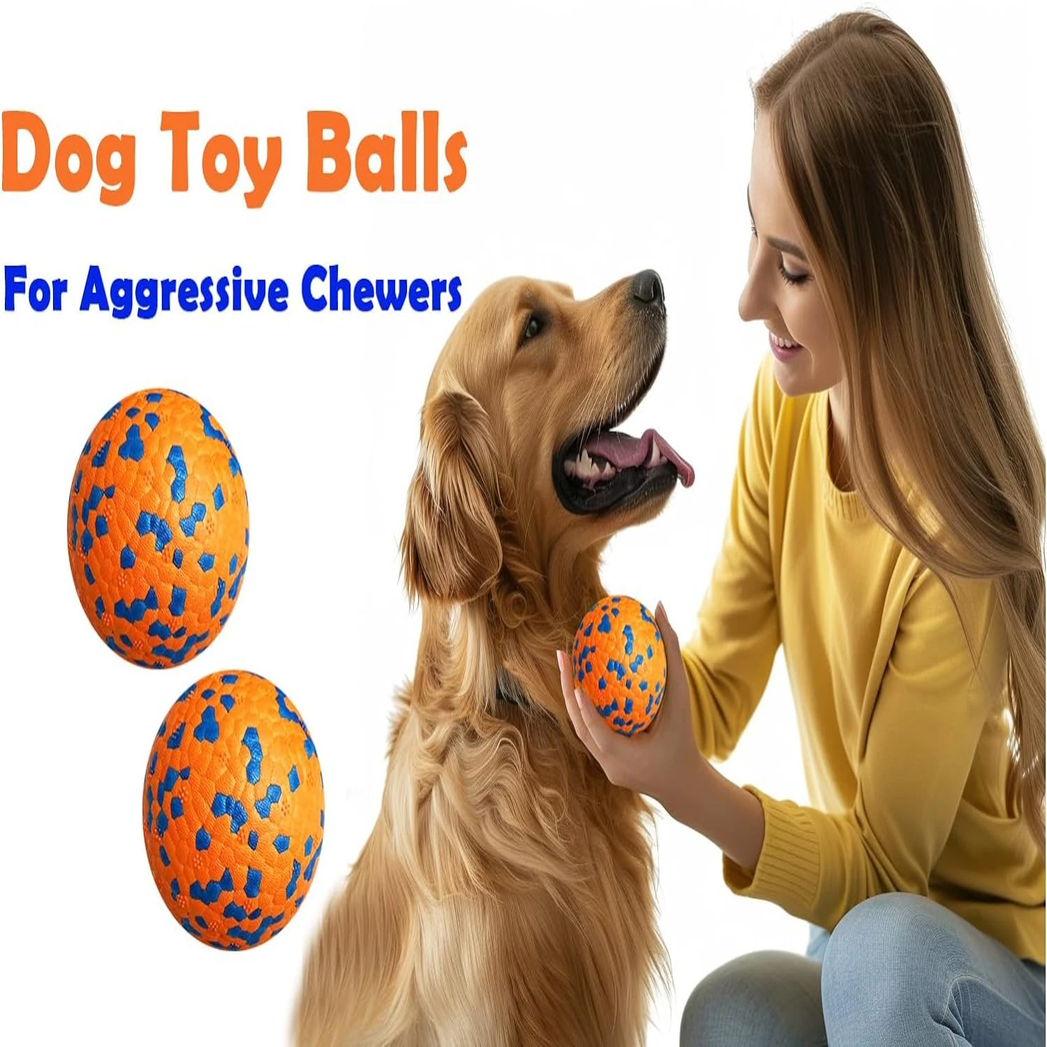 Soft, Durable Yellow and Blue Chew Balls for Large, Medium, and Small Dogs - Non-Toxic E-TPU Fetch Toy for Aggressive Chewers -
Soft, Durable Yellow and Blue Chew Balls for Large, Medium, and Small Dogs - Non-Toxic E-TPU Fetch Toy for Aggressive Chewers -