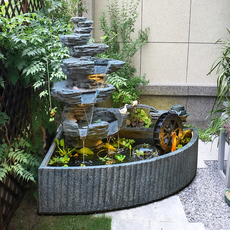 Courtyard fish pond large rockery flowing fountain balcony garden outdoor floor-to-ceiling landscape ornament terrace layout
Courtyard fish pond large rockery flowing fountain balcony garden outdoor floor-to-ceiling landscape ornament terrace layout