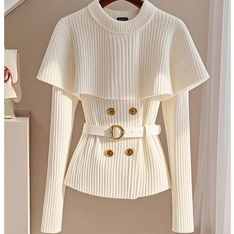 2025 Spring Fall Women Knitted White Pullover Sweater , Woman Winter Fashion Elegant Bouble Breasted Buttons Knitting Sweaters
2025 Spring Fall Women Knitted White Pullover Sweater , Woman Winter Fashion Elegant Bouble Breasted Buttons Knitting Sweaters