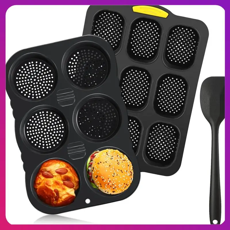 ABKL-Silicone French Bread Pan And Hamburger Bun Pan Set With Spatula Nonstick 9 Cup Baking Tray 6 Cup Hamburger Bun Mold Durabl
ABKL-Silicone French Bread Pan And Hamburger Bun Pan Set With Spatula Nonstick 9 Cup Baking Tray 6 Cup Hamburger Bun Mold Durabl