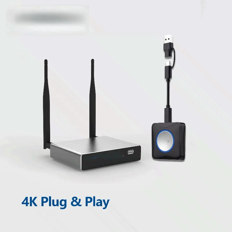 Win/macOS/iOS/Android Wireless Presentation Kit With Transmitter & Receiver 4K 60Hz Plug & Play
