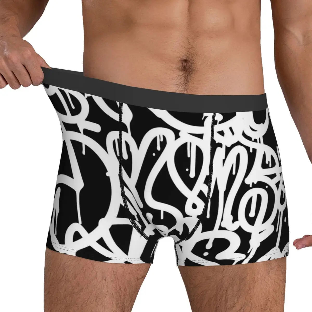 Abstract Graffiti Underwear Black and White Male Underpants Custom Cute Boxershorts Hot Boxer Brief Plus Size
Abstract Graffiti Underwear Black and White Male Underpants Custom Cute Boxershorts Hot Boxer Brief Plus Size