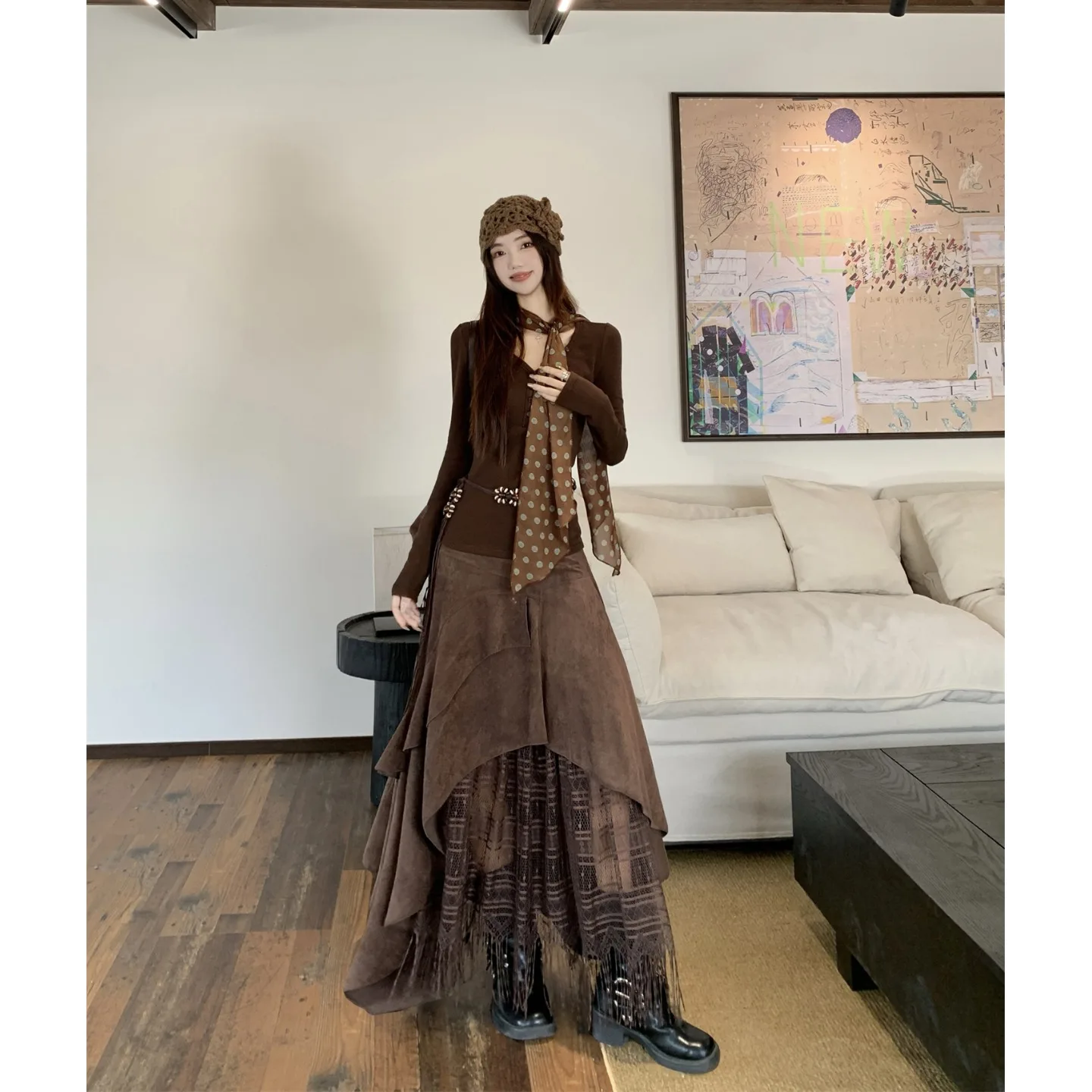 Футболка Desert Northwest American Spicy Girl Sle V-ne Long Sve с шелковым шарфом Uneven Me Fringe Cake Long Dr Wome...
Футболка Desert Northwest American Spicy Girl Sle V-ne Long Sve с шелковым шарфом Uneven Me Fringe Cake Long Dr Wome...