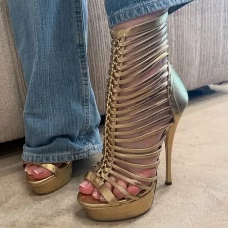 Platfrom Hollow Out Narrow Band Sandals Sexy Pointed Toe Thin Heel Leather Accept Customized New Arrivals Fashion Women Shoes
Platfrom Hollow Out Narrow Band Sandals Sexy Pointed Toe Thin Heel Leather Accept Customized New Arrivals Fashion Women Shoes