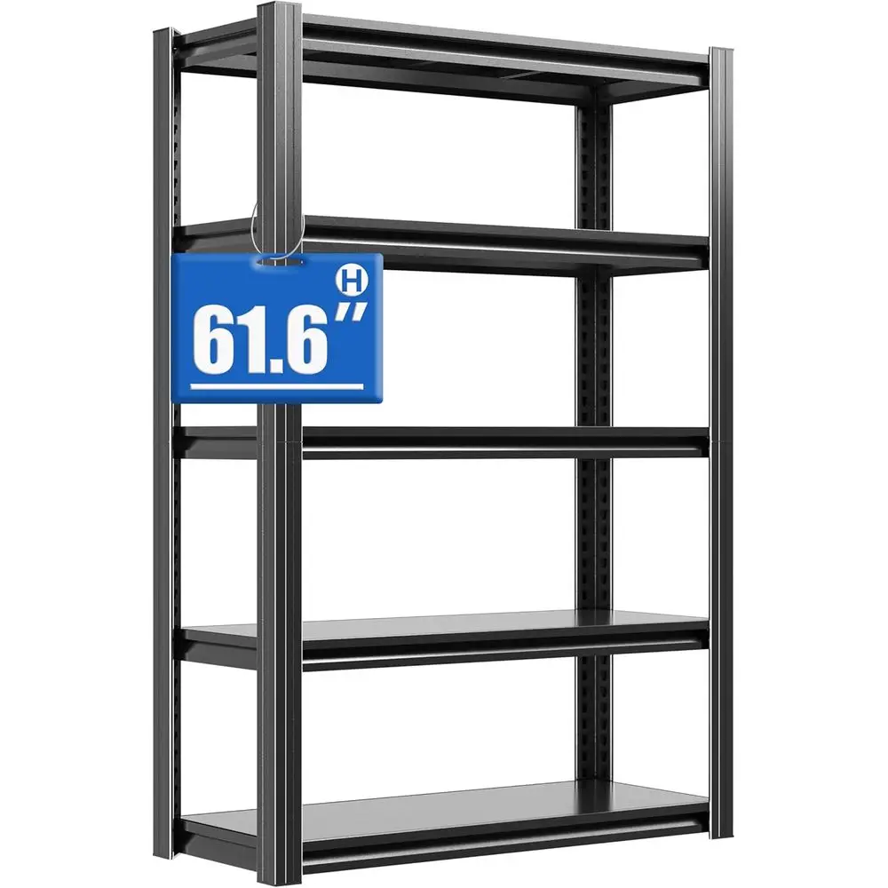 Heavy-Duty 5-Tier Adjustable Metal Storage Rack, Ideal for Garage, Utility, and Kitchen, 12x27.6x60.8, Black
Heavy-Duty 5-Tier Adjustable Metal Storage Rack, Ideal for Garage, Utility, and Kitchen, 12x27.6x60.8, Black