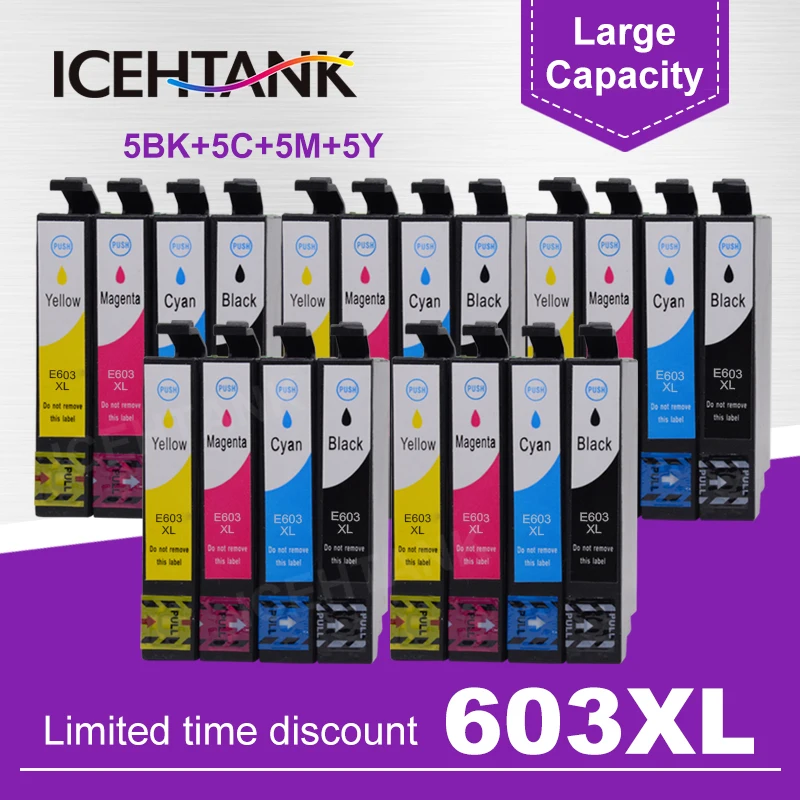 Совместимый чернильный картридж ICEHTANK 603XL T603XL E603 T603 603 XL для принтера Epson XP 2100 2105 3100 3105 4100 4105 2810 2830
Совместимый чернильный картридж ICEHTANK 603XL T603XL E603 T603 603 XL для принтера Epson XP 2100 2105 3100 3105 4100 4105 2810 2830
