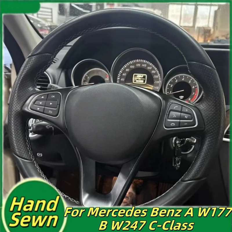 Car Steering Wheel Cover Hand-Sewn Genuine Leather For Mercedes Benz A W177 B W247 C-Class Car Interior Accessories
Car Steering Wheel Cover Hand-Sewn Genuine Leather For Mercedes Benz A W177 B W247 C-Class Car Interior Accessories