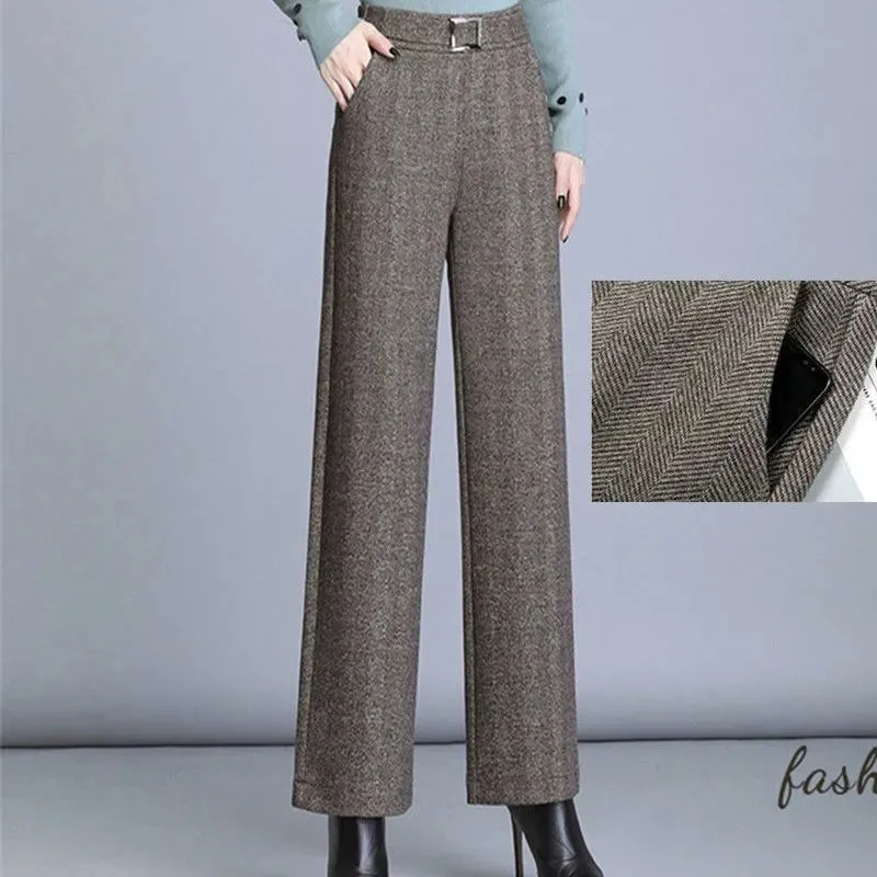 Spring Autumn Woolen Wide-leg Pants Women's New High-waisted Thick Loose Straight Long Pant Middle-aged Female Wool Trousers 4XL
Spring Autumn Woolen Wide-leg Pants Women's New High-waisted Thick Loose Straight Long Pant Middle-aged Female Wool Trousers 4XL