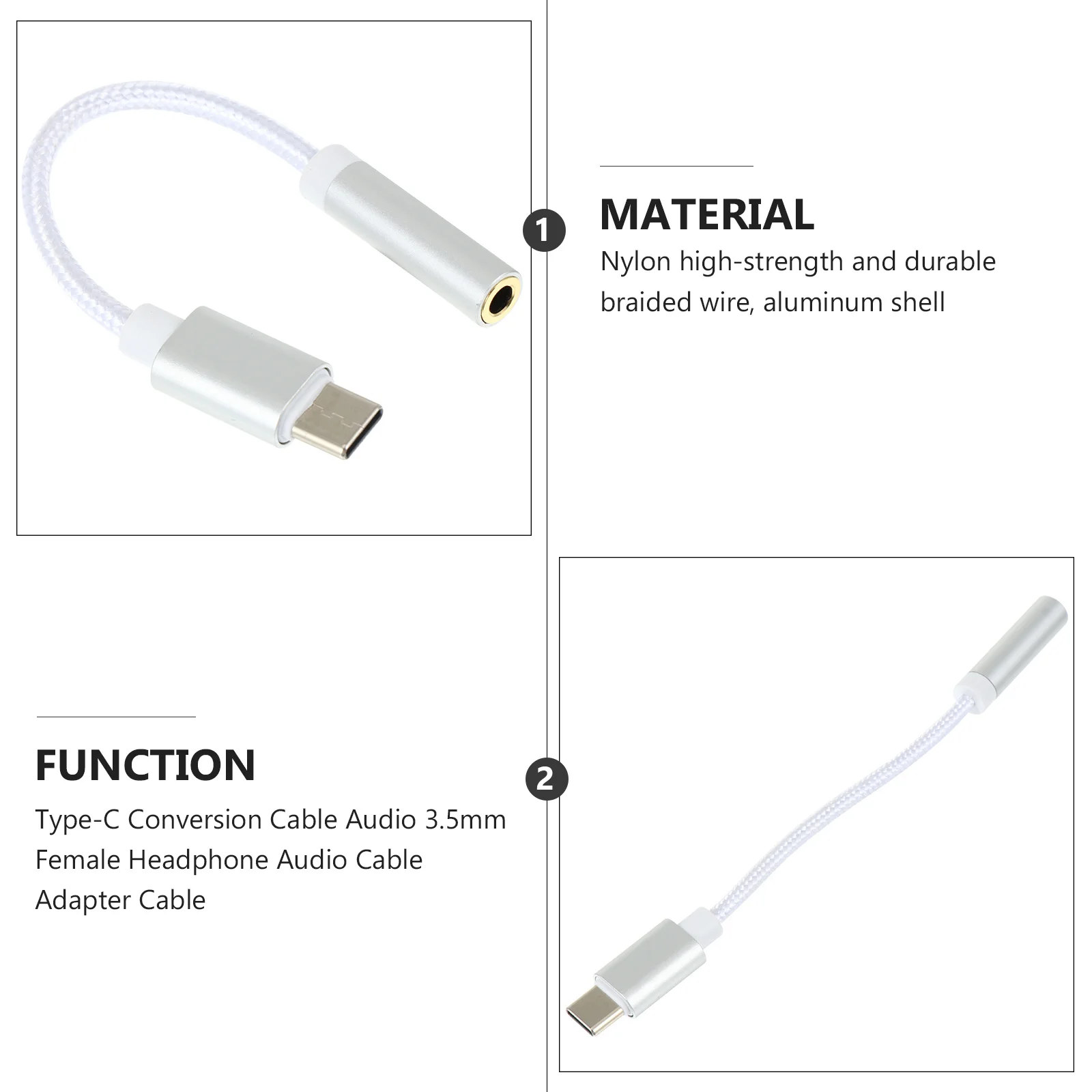 Audio Converter Cable Nylon Braided Type-C To 3.5Mm Adapter For Headphone Earphone Jack High-Speed Transmission Type-C Earphone
Audio Converter Cable Nylon Braided Type-C To 3.5Mm Adapter For Headphone Earphone Jack High-Speed Transmission Type-C Earphone