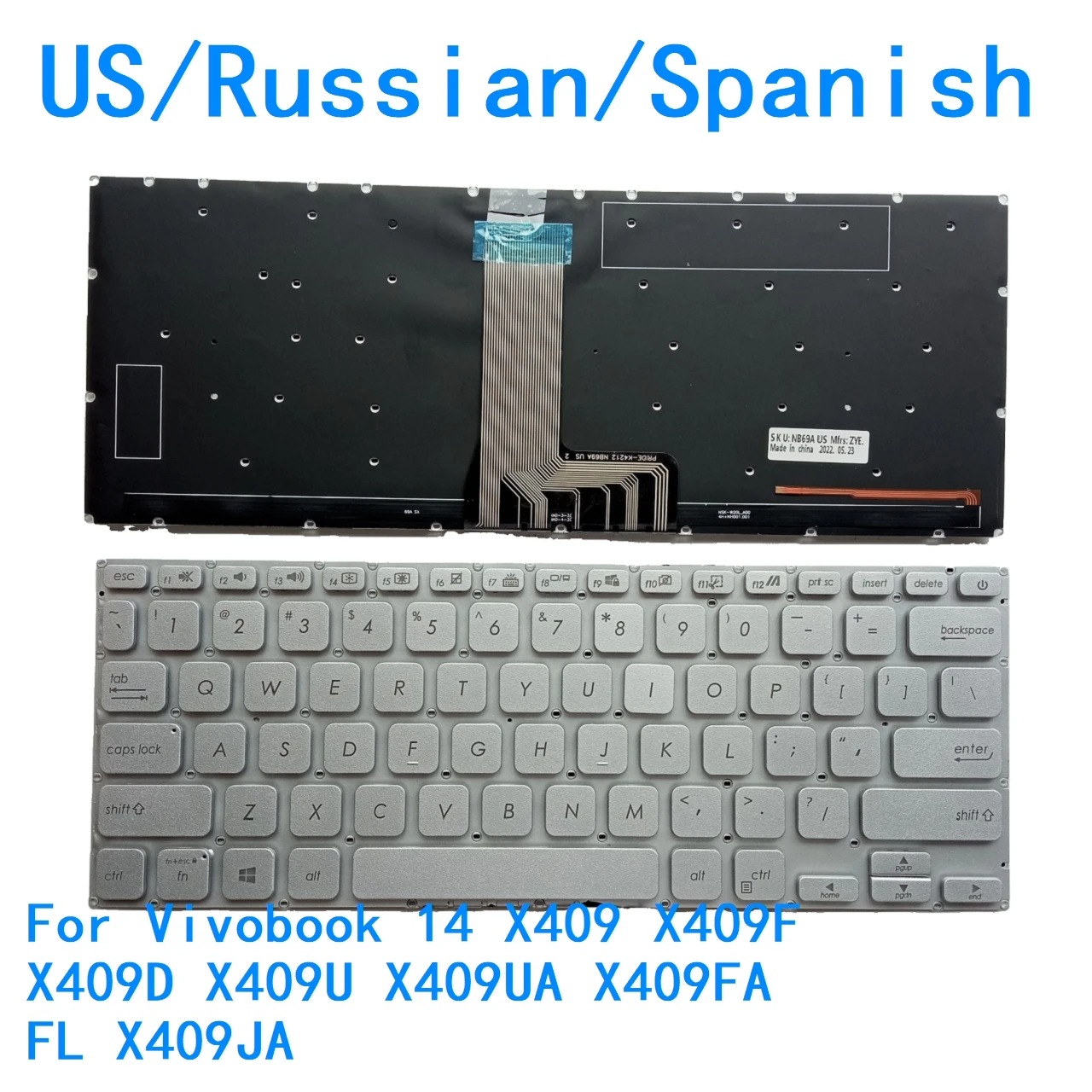 Новая клавиатура с подсветкой для ASUS Vivobook 14, русский и испанский язык 14 X409 X409F X409D X409U X409UA X409FA FL X409JA
Новая клавиатура с подсветкой для ASUS Vivobook 14, русский и испанский язык 14 X409 X409F X409D X409U X409UA X409FA FL X409JA