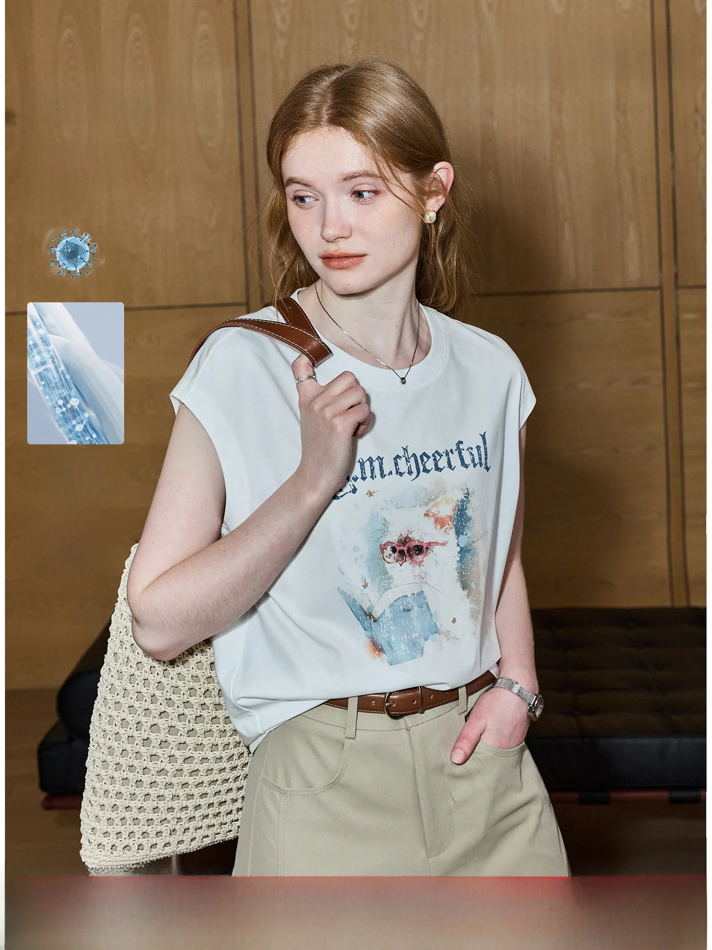 Cool Sensation Tea Cotton Sleeveless T-Shirt Print Casual Style Youthful Daily Wear Summer Season KUHNMARVIN Ladies Top
Cool Sensation Tea Cotton Sleeveless T-Shirt Print Casual Style Youthful Daily Wear Summer Season KUHNMARVIN Ladies Top