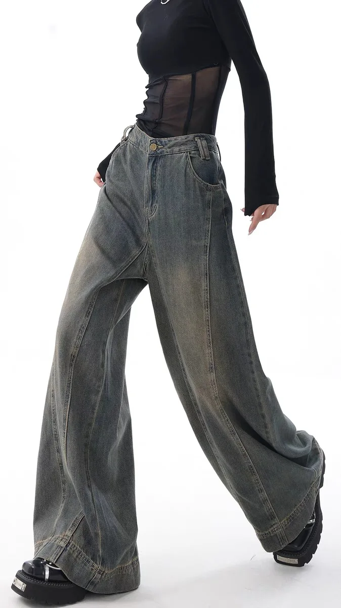 Denim Pant Women Floor Length Jeans Wide Leg Pants Casual High Waist Straight Trousers Y2k Splice Mom Jeans Streetwear 2025
Denim Pant Women Floor Length Jeans Wide Leg Pants Casual High Waist Straight Trousers Y2k Splice Mom Jeans Streetwear 2025