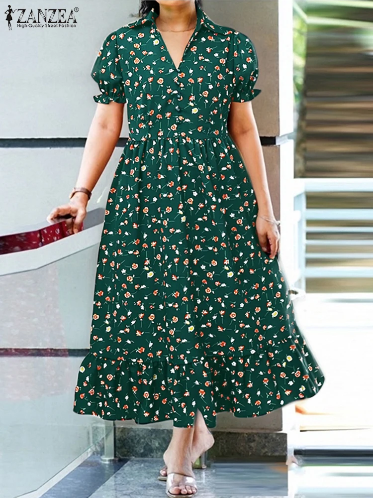 ZANZEA Bohemian Summer Long Dress Women Short Sleeve Floral Print Vintage Maxi Vestidos 2025 Fashion Casual Loose Beach Sundress
ZANZEA Bohemian Summer Long Dress Women Short Sleeve Floral Print Vintage Maxi Vestidos 2025 Fashion Casual Loose Beach Sundress
