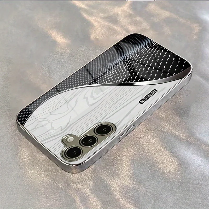 Black and white wood-grain design pattern glass phone case, suitable for Samsung S26/S25/S24/S23/S22/S21/S20 and other models.
Black and white wood-grain design pattern glass phone case, suitable for Samsung S26/S25/S24/S23/S22/S21/S20 and other models.