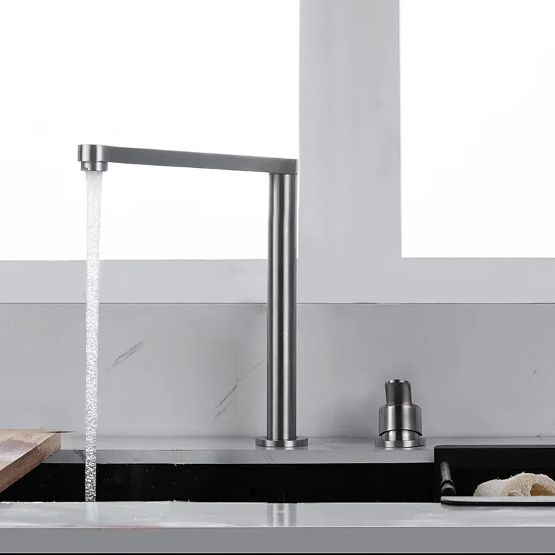 304 Stainless Steel Sink Faucet Hidden Lifting Folding Kitchen Faucet Hot and Cold Mixed Water Separate Sink Tap Dual Holes
304 Stainless Steel Sink Faucet Hidden Lifting Folding Kitchen Faucet Hot and Cold Mixed Water Separate Sink Tap Dual Holes