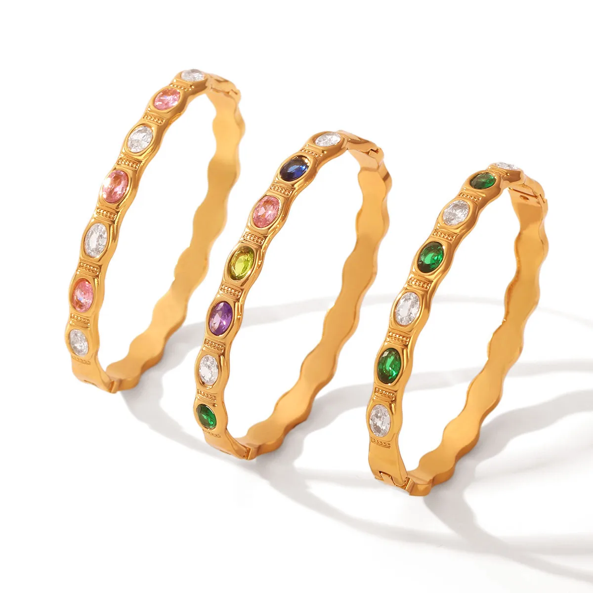 New Vintage Stainless Steel Color Gold Color Zircon Couples Bracelet Women's Designer Luxury Jewelry Bangles Wedding Gifts
New Vintage Stainless Steel Color Gold Color Zircon Couples Bracelet Women's Designer Luxury Jewelry Bangles Wedding Gifts