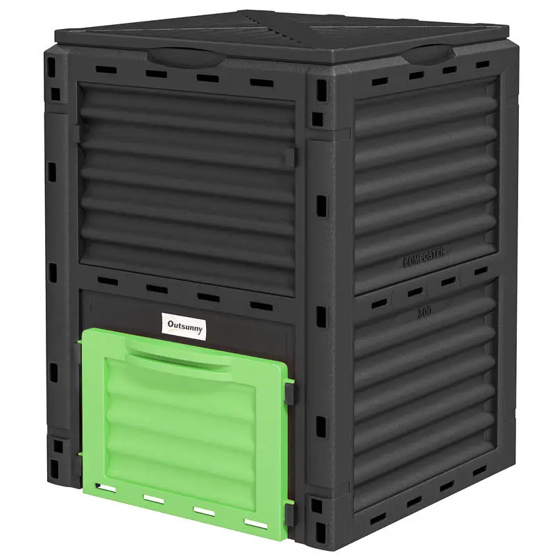 Garden Compost Bin 80 Gallon Outdoor Large Capacity Composter Fast Create Fertile Soil Aerating Box, Green
Garden Compost Bin 80 Gallon Outdoor Large Capacity Composter Fast Create Fertile Soil Aerating Box, Green