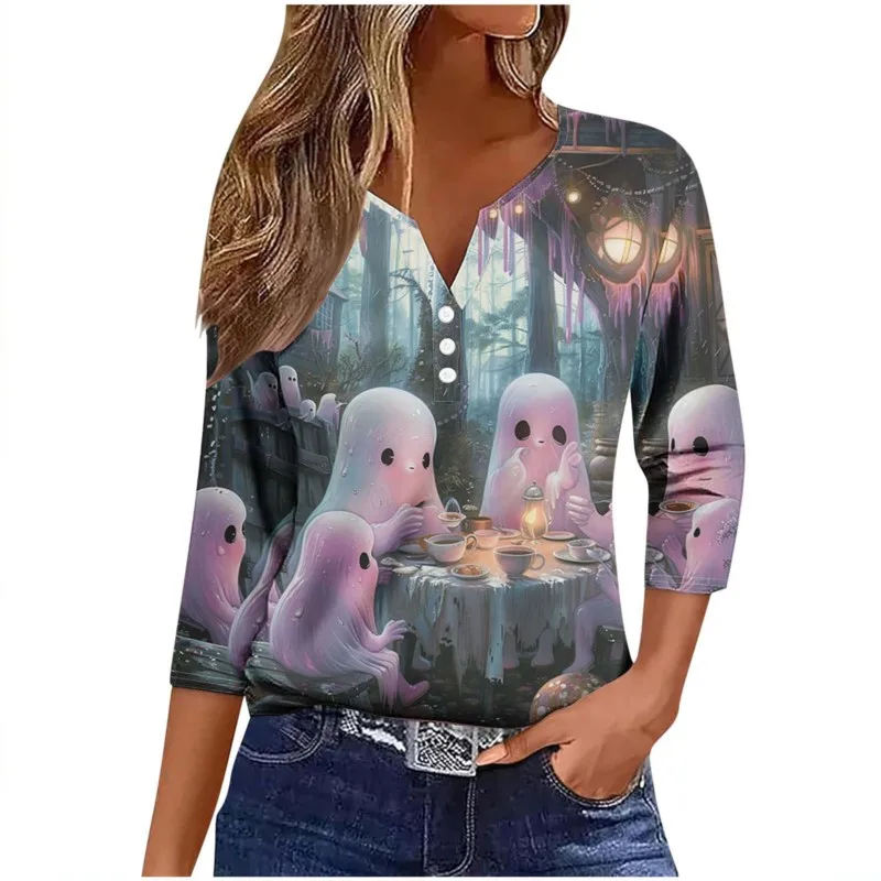 Fashion Tees For Ladies Halloween Ghost 3D Printing Female's T-Shirt Casual V-Neck Long Sleeve Shirt Y2k Temperament Top Women's
Fashion Tees For Ladies Halloween Ghost 3D Printing Female's T-Shirt Casual V-Neck Long Sleeve Shirt Y2k Temperament Top Women's