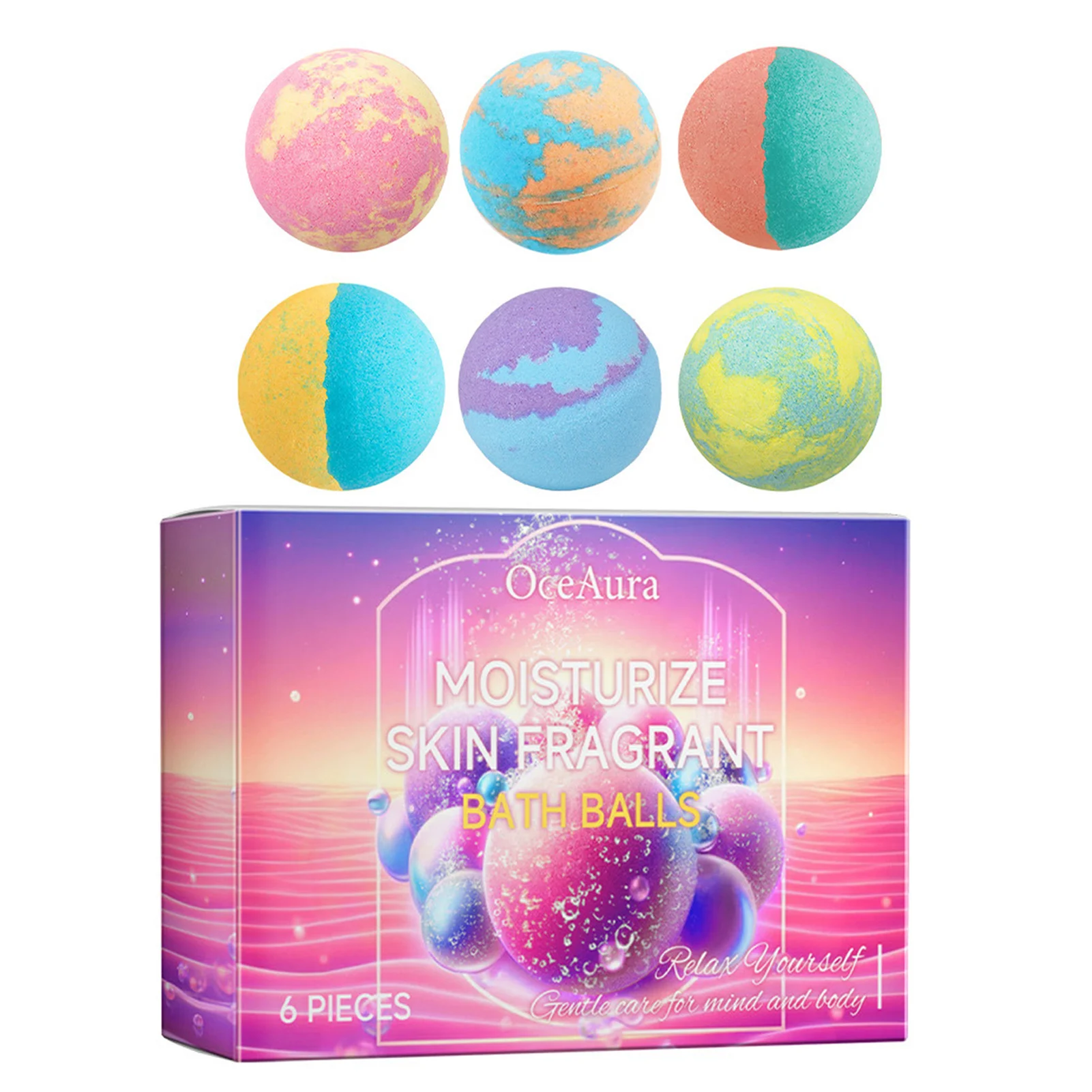 6 шт./компл. бомбочки для ванны для женщин, подарок, банные бомбочки ручной работы с пузырьками для спа-салона, отдыха дома
6 шт./компл. бомбочки для ванны для женщин, подарок, банные бомбочки ручной работы с пузырьками для спа-салона, отдыха дома