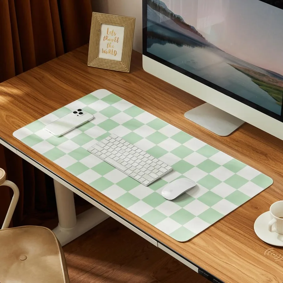 Checkered Desk Mat 31.5" x 15.7" Large Cute Sage Green Aesthetic Retro PU Leather Computer Laptop Desk Mat NonSlip Waterproof M
Checkered Desk Mat 31.5" x 15.7" Large Cute Sage Green Aesthetic Retro PU Leather Computer Laptop Desk Mat NonSlip Waterproof M